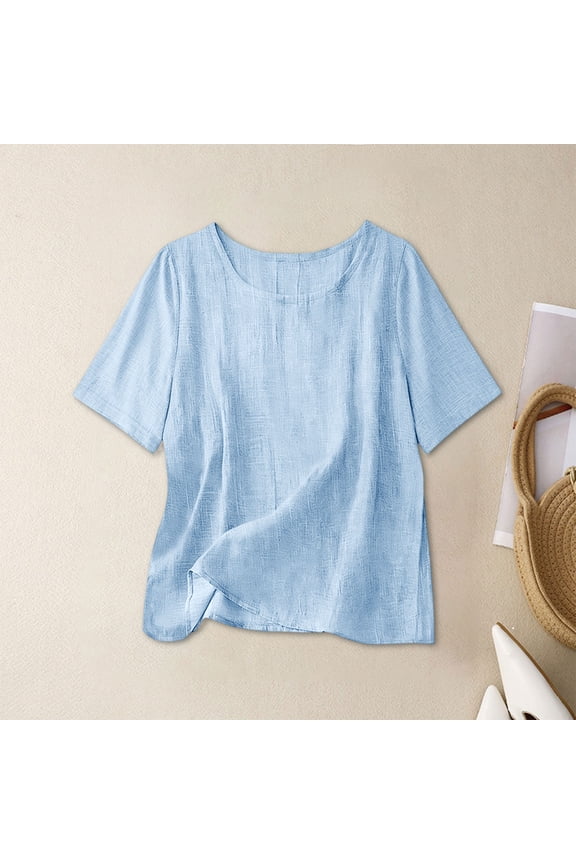 Women's Sleeveless Tank Tops with Side Slit Hem, Round Neck Loose Fit Blouses with High Low Hemline, Soft Breathable Casual Vests for Spring Summer, Daily Party Vacation Gift