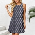 thumbnail image 1 of Puyaiuu Womens Polka Dot Print Crew Neck Sleeveless Pocket Swing Mini Dress Black M Gift, 1 of 6