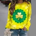 thumbnail image 1 of Puyaiuu Womens St. Patricks Day Clover Print Sweatshirt Soft Fortunate Shamrock Long Sleeve Shirt Green Tunic Pullover Top Irish Holiday Clothes Gift, 1 of 7