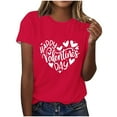 thumbnail image 1 of Puyaiuu Womens Valentine Shirts Love Heart Graphic Tee T Shirts Teen Girls Cute Graphic T Shirts Tee Top Gift, 1 of 4