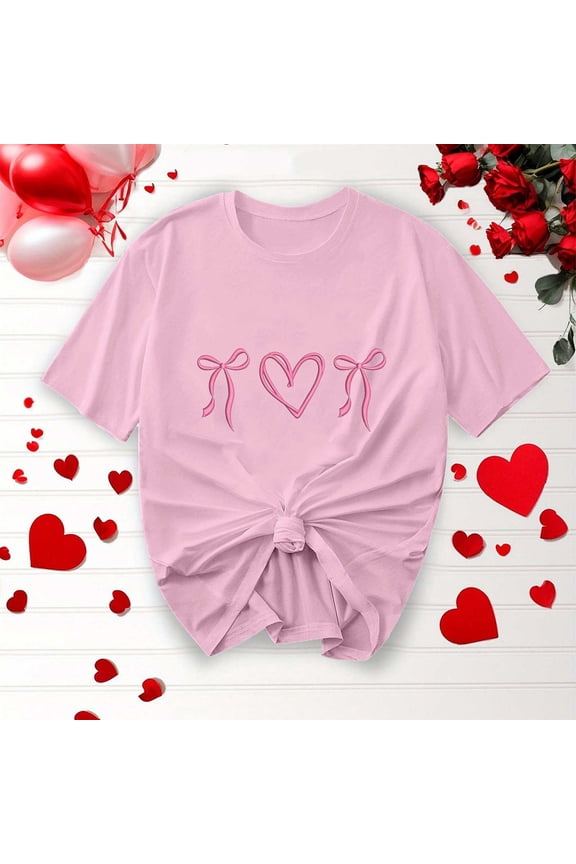 Womens Valentine Shirts Love Heart Graphic Tee T Shirts Teen Girls Cute Graphic T Shirts Tee Top Gift