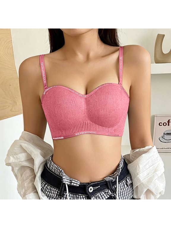 Womens Wireless Anti Sag Support Daily Bra Pink 34 Gift