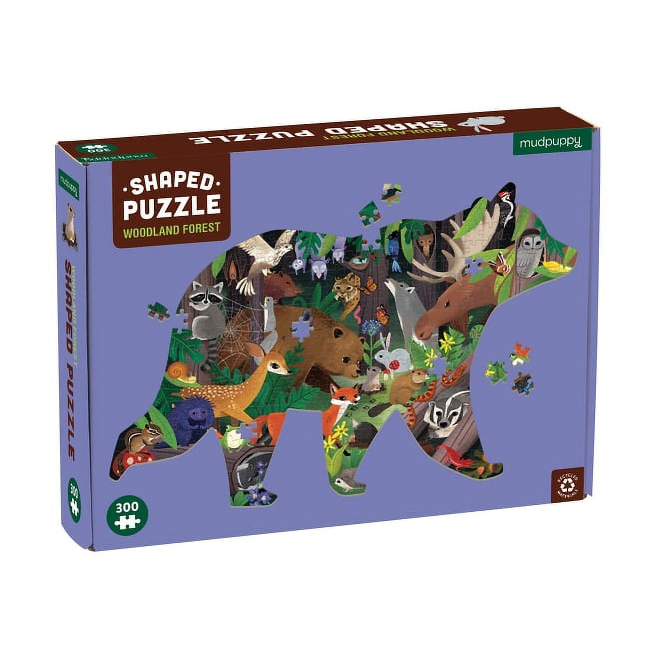 Woodland Forest Bear Shaped 300-Piece Puzzle