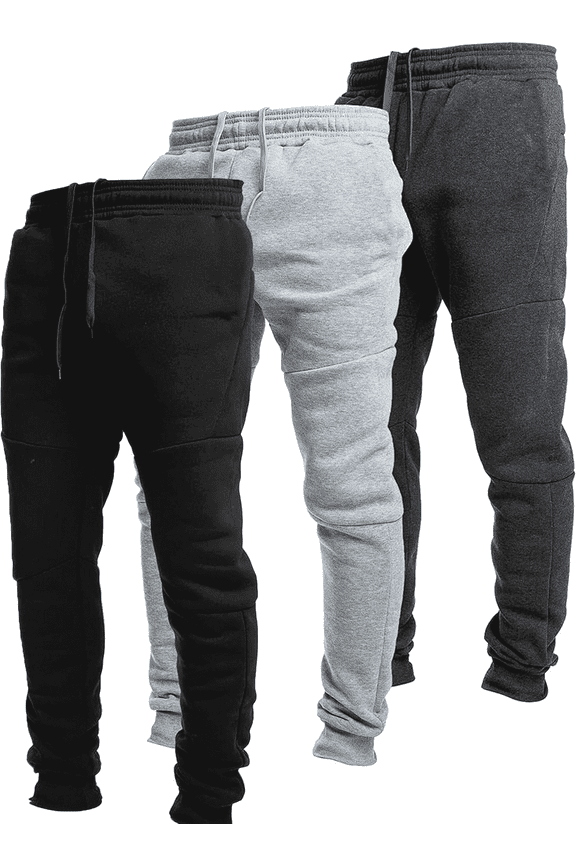 3 Pack Mens Sweatpants Fleece Sweatpants for Men Joggers with Pockets and Drawstring, Casual Sweat Athletic Pants Winter 2025, Black + Dark Grey + Light Grey
