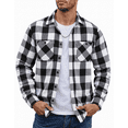 thumbnail image 1 of Puztloy Flannel Shirt Men Plaid Button Down Shirts Long Sleeve for Men Regular Fit Winter Business Work Dress Shirts with Pockets, 1 of 7