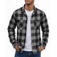 thumbnail image 1 of Puztloy Flannel Shirt Men Plaid Button Down Shirts Long Sleeve for Men Regular Fit Winter Business Work Dress Shirts with Pockets, 1 of 7