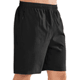 thumbnail image 1 of Puztloy Men Shorts Drawstring Elastic Waist Lightweight Athletic Workout Gym Running Shorts Casual Summer with Zipper Pocket Black, 1 of 7
