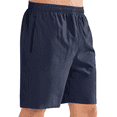 thumbnail image 1 of Puztloy Men Shorts Drawstring Elastic Waist Lightweight Athletic Workout Gym Running Shorts Casual Summer with Zipper Pocket Blue, 1 of 7