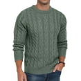 thumbnail image 1 of Puztloy Mens Sweater Cable Knit Pullover Sweater for Men Crewneck Long Sleeve Wool Sweater for Men Casual Winter Fall Sweaters, 1 of 6