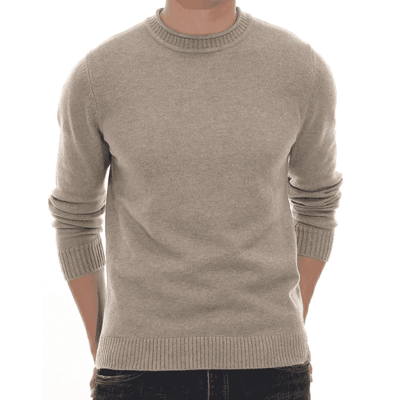 Puztloy Mens Sweater Sweatshirt Crewneck Cotton Men Clothing Winter Fall Soft Casual Classic Pullover with Ribbing Edge 2025