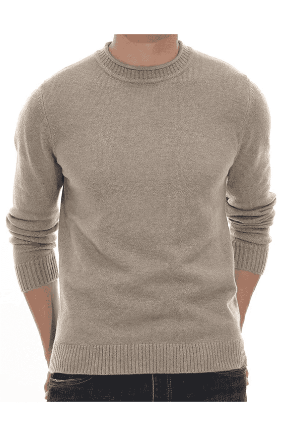 Mens Sweater Sweatshirt Crewneck Cotton Men Clothing Winter Fall Soft Casual Classic Pullover with Ribbing Edge 2025