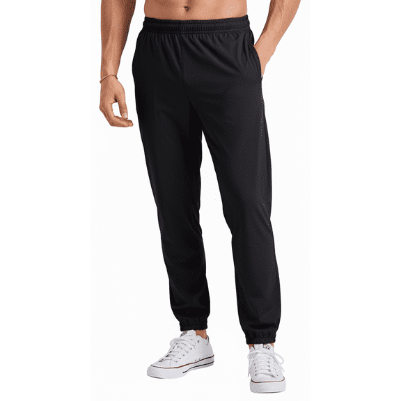Puztloy Mens Sweatpants Relaxed Fit Joggers for Men Elastic Bottom Athletic Pants Men Lounge Workout Pants for Men with Pockets Black
