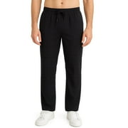 PUZTLOY Sweatpants for Men, Quick-Dry Mens Sweatpants Drawstring Casual Trousers, Loose Fit Comfortable Stylish Men's Pants, Black