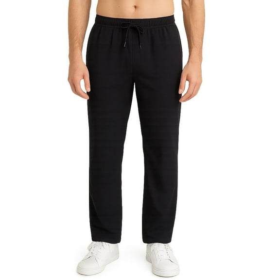 Puztloy Sweatpants for Men, Quick-Dry Mens Sweatpants Drawstring Casual Trousers, Loose Fit Comfortable Stylish Men's Pants, Black