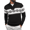 thumbnail image 1 of Puztloy Mens Sweater V Neck Long Sleeve Christmas Sweater, Lightweight Casual Knit Pullover for Fall and Winter, Ugly Sweater Men Black, 1 of 6