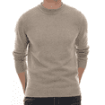 thumbnail image 1 of Puztloy Men's Sweater Pullover Crewneck Long Sleeve Lightweight Knit Soft Casual with Ribbing Edge Knitwear sweaters Khaki, 1 of 7