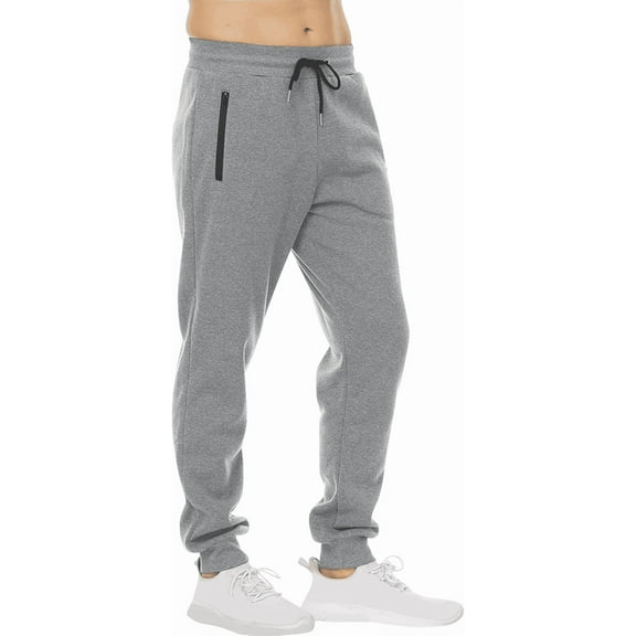 PUZTLOY Men's Sweatpants Joggers Lightweight Elastic Waist Athletic Workout Gym Running Sweat Pants with Pockets Light Gray