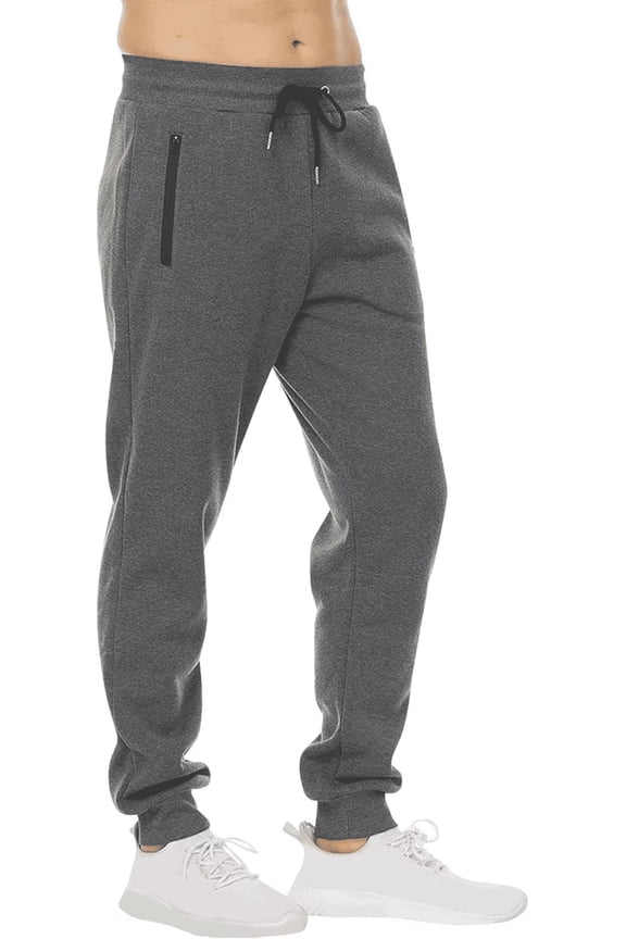 Men's Sweatpants Joggers with Zipper Pockets Lightweight Elastic Waist Athletic Workout Gym Running Sweat Pants