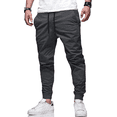 thumbnail image 1 of PUZTLOY Men's Cargo Joggers Track Pants with Pockets Drawstring Cargo Sweatpants Casual for Hiking Running Outdoor Workout Grey, 1 of 7