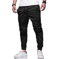 thumbnail image 1 of PUZTLOY Men’s Jogger Pants with Pockets Drawstring Cargo Sweatpants Casual Athletic Track Pants for Hiking Running Outdoor Workout Black, 1 of 7