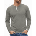 thumbnail image 1 of Puztloy Henley Shirts for Men, Long Sleeve Shirts for Men Pullover Lightweight, Casual Mens Henley Tops Button Up Sweatshirts, Size S-2XL, 1 of 7