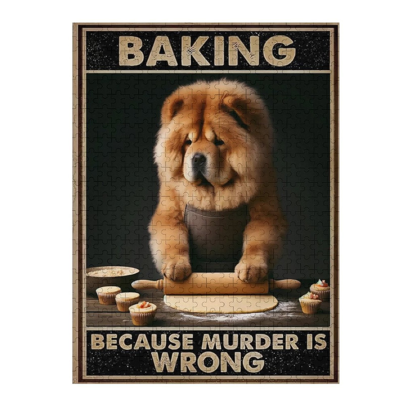 Wooden Jigsaw Puzzle - Chef Cooking Because Murder Is Wrong 1000 Piece Puzzle For Adults, Family Game & Gift