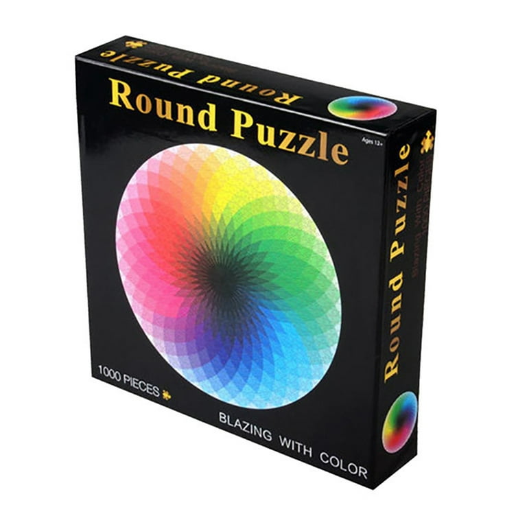Round rainbow puzzle top