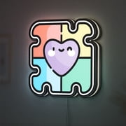 Puzzle 3D Novelty Light Box, Friendship Jigsaw Lamp, BFF Gift Light, Fun Compatibility Night Light Width 16 inch, 40cm