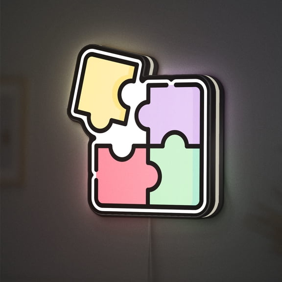 Puzzle 3D Novelty Light Box, Kids Play Lamp, Educational Toy Night Light, Fun Solution Lamp (Width 20 inch, 50cm)