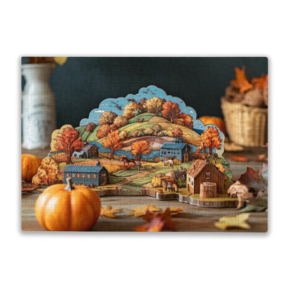Puzzle 500 Pieces Fall Farm Brain Challenging Shaped Game Night Challenging educational toys entertainment retro home decoration gifts