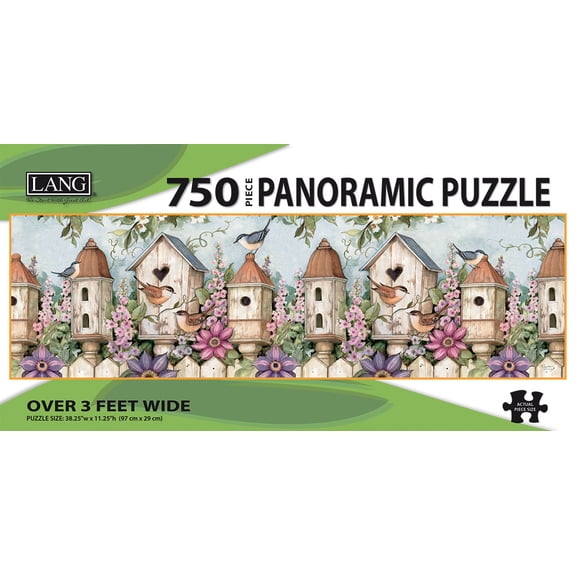 Puzzle - 750 Pc Panoramic, Birdhouse Garden