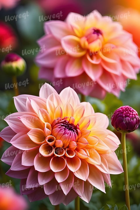 Rainbow Dahlia Flower 1000 Piece Puzzle — Colorful Floral Jigsaw Puzzle For Adults