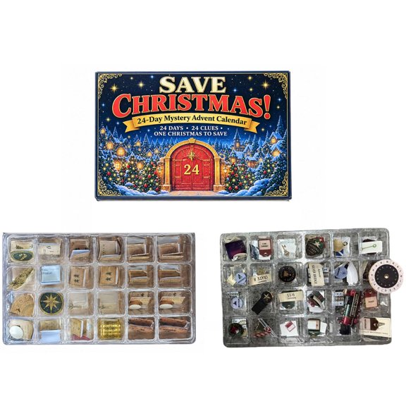 Puzzle Advent Calendar 2026 with 24 Mystery Clues and Puzzle Accessories, 24-Day Countdown, for Kids and Family, Escape Room Game