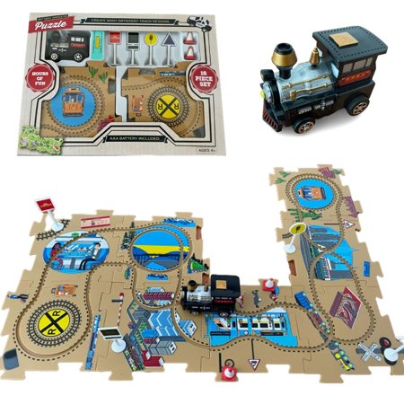 Puzzle Board Jigsaw Puzzles. BO Train Toy Vehicle Themed Floor Puzzle Car Play Mat. Car Tracks Jigsaw Puzzles for Kids, Puzzle Toys, Jigsaw Puzzle Mat. Educational Toy Brain Puzzles, Toy Car Track