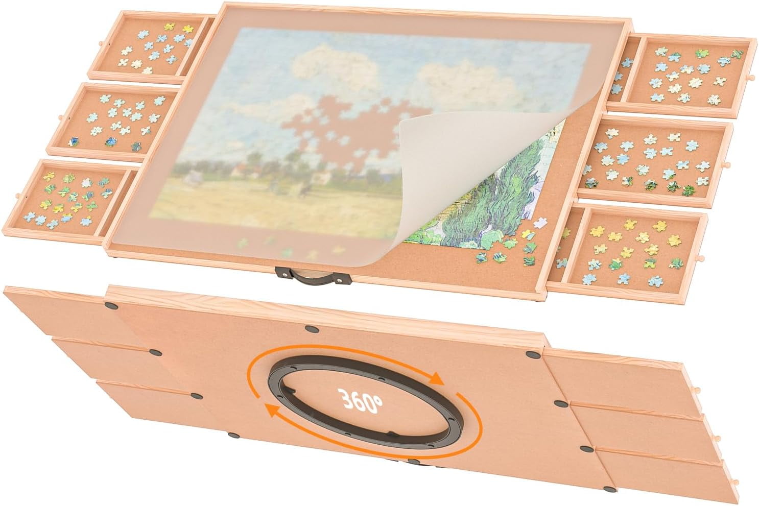 Puzzle Board Table with Drawers Jigsaw Puzzle Boards Portable 1500