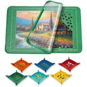 Puzzle Board for 1000 Pieces - Adjustable Angled Stand, Felt Surface, 6 Sorting Trays, Cover & Storage
