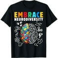 thumbnail image 1 of Puzzle Brain Autism ASD ADHD Mom Kids Embrace Neurodiversity T-Shirt, 1 of 4