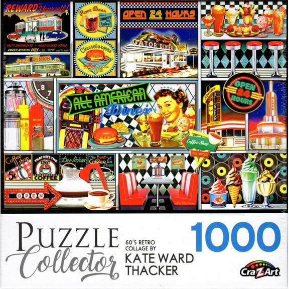 Puzzle Collector 1000 Piece Puzzle - 50's Retro Collage