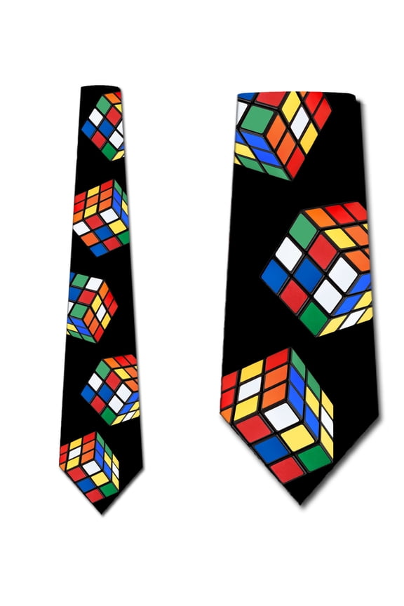 Puzzle Cube Large Repeat Necktie Mens Tie by Three Rooker