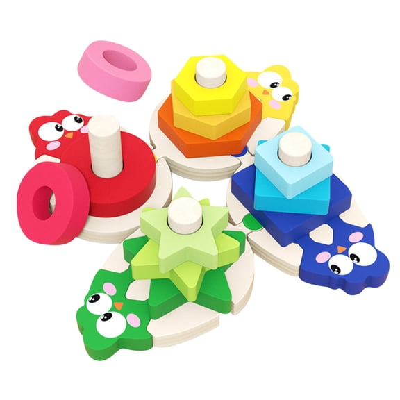 Puzzle Early Education Four Sets Of Column Disassembly And Assembly Geometric Shapes Toy