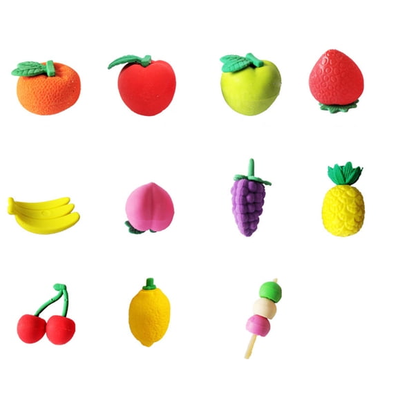 Puzzle Erasers, 3D Desk Cake Erasers, 10Pcs Take Apart Fruit Vegetable Erasers, Mini Food Pencil Erasers, Novelty Erasers, Fun Take Apart Erasers for Party Favor Gift Use, Assorted Food Shapes