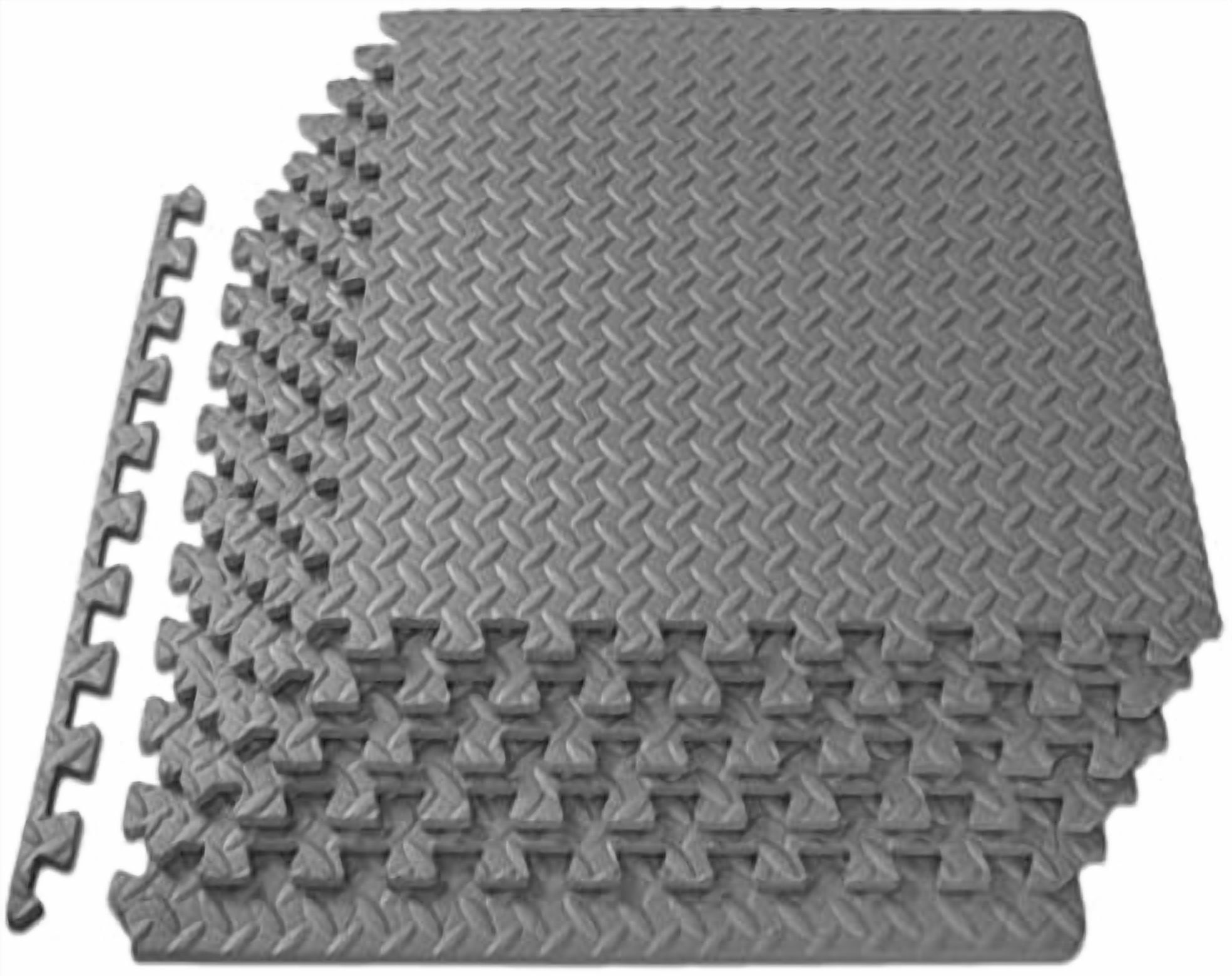 Puzzle Exercise Mat ½ in, EVA Interlocking Foam Floor Tiles for Home Gym, Mat for Home Workout Equipment, Floor Padding for Kids, Grey, 24 in x 24 in x ½ in, 24 Sq Ft - 6 Tiles