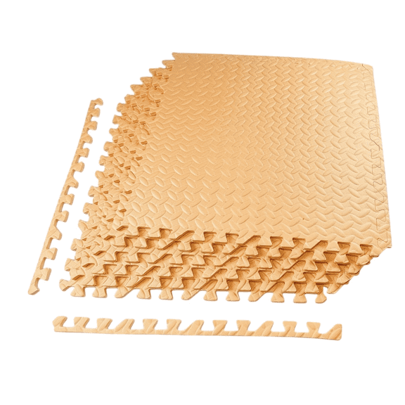 Puzzle Exercise Mat with EVA Foam Interlocking Tiles for Exercise, Gymnastics and Home Gym Protective Flooring- Pack of 6, 24 x 24 x 3/8 Inches