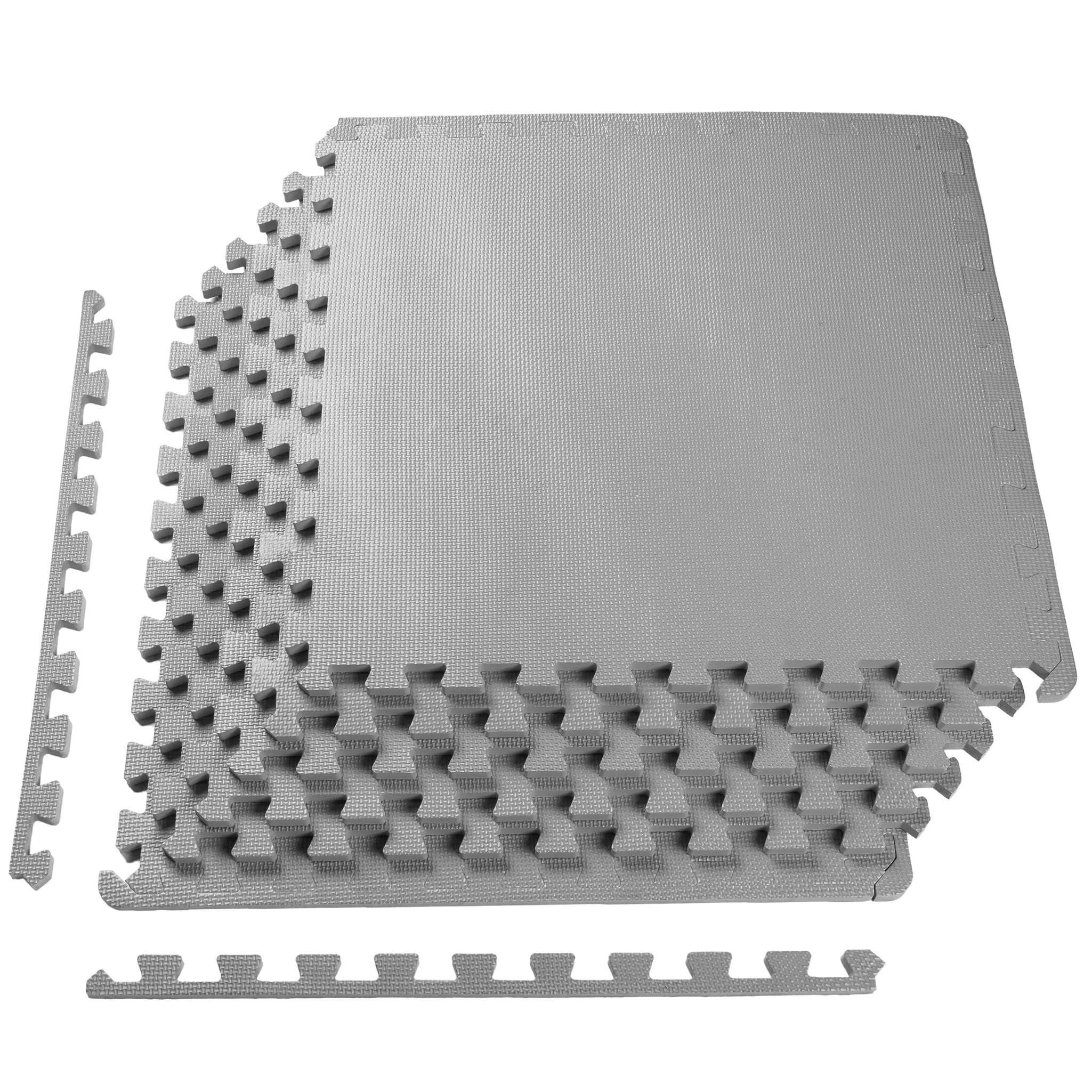Puzzle Exercise Mat with EVA Foam Interlocking Tiles for MMA, Exercise, Gymnastics and Home Gym Protective Flooring, 3/4" Thick, 24 Square Feet, Gray