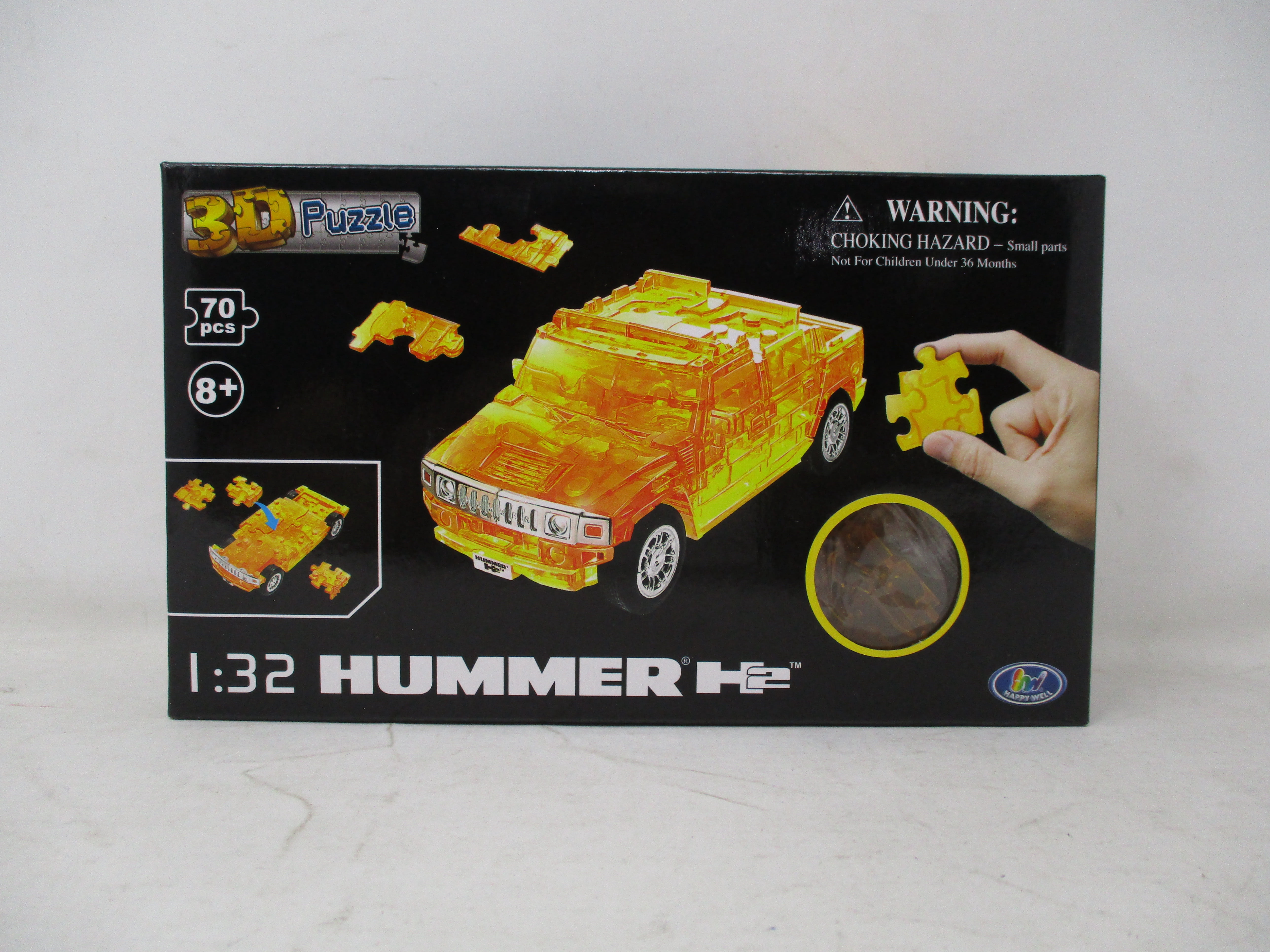 Puzzle Fun 3D 1:32 Hummer H2 - Translucent Orange 70 pieces - Walmart.com