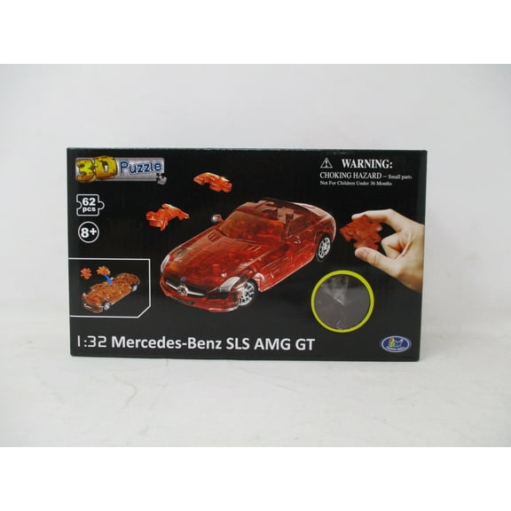 Puzzle Fun 3D 1:32 Mercedes Benz SLS AMG GT- Translucent Red- 62 pieces