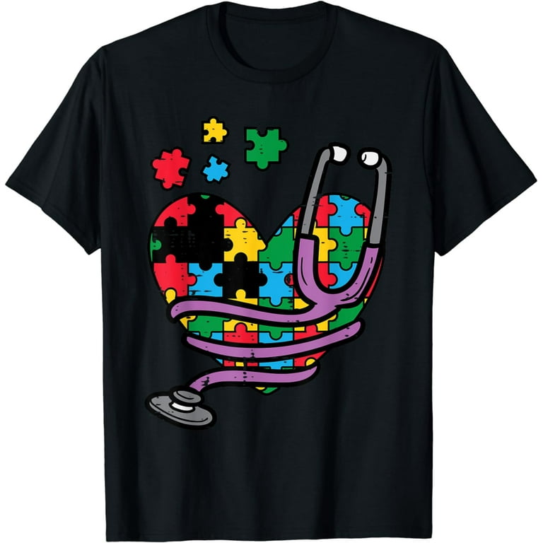 Funny Nurse Autism Puzzle Stethoscope Heart Tshirt Funny Nurse Autism Puzzle Stethoscope Heart Tshirt
