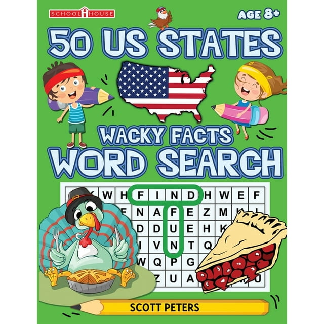 Puzzle Kid Wacky Facts Word Search: 50 US States, Book 2, (Paperback)
