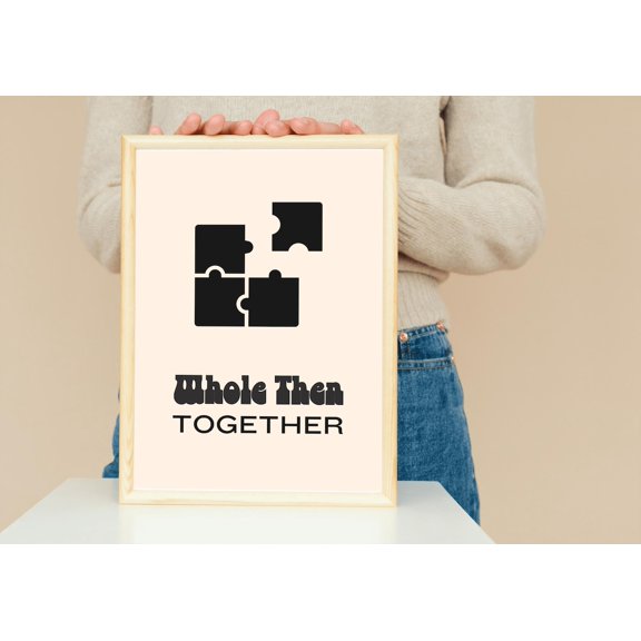 Puzzle Love Print | Minimalist Relationship Quote Wall Art, Unframed Paper Poster 8x10in