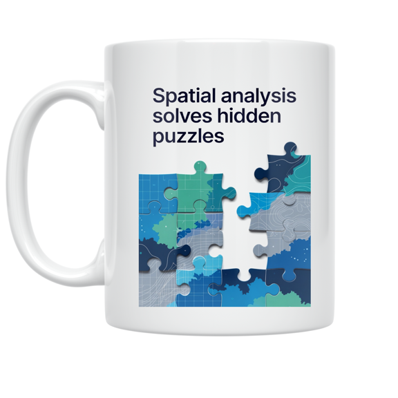 Puzzle Map Design - GIS Analyst - 11 oz Ceramic Coffee Mug